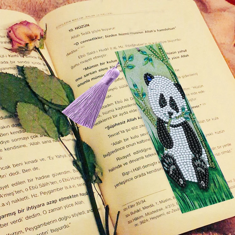 DIY Diamond Painting Bookmarks - Panda