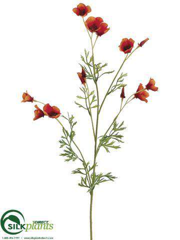 Silk Plants Direct Mini California Poppy Spray - Yellow - Pack of 12