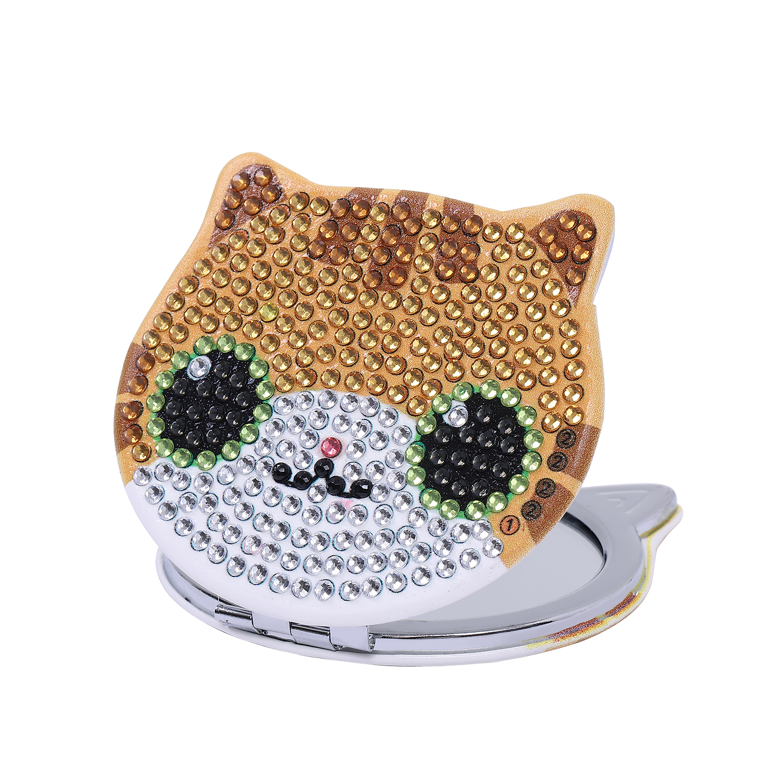 DIY Diamond Painting Compact Mirror - Cats
