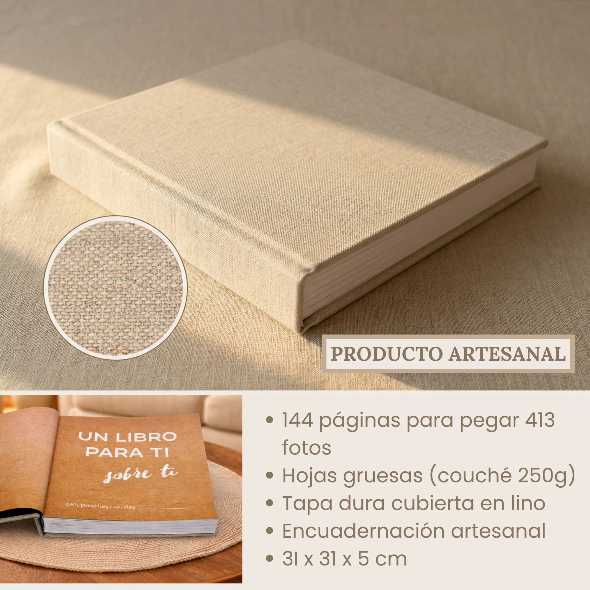 Álbum para bebé ARTESANAL - Su vida de 0 a 18 años + Empaque de REGALO