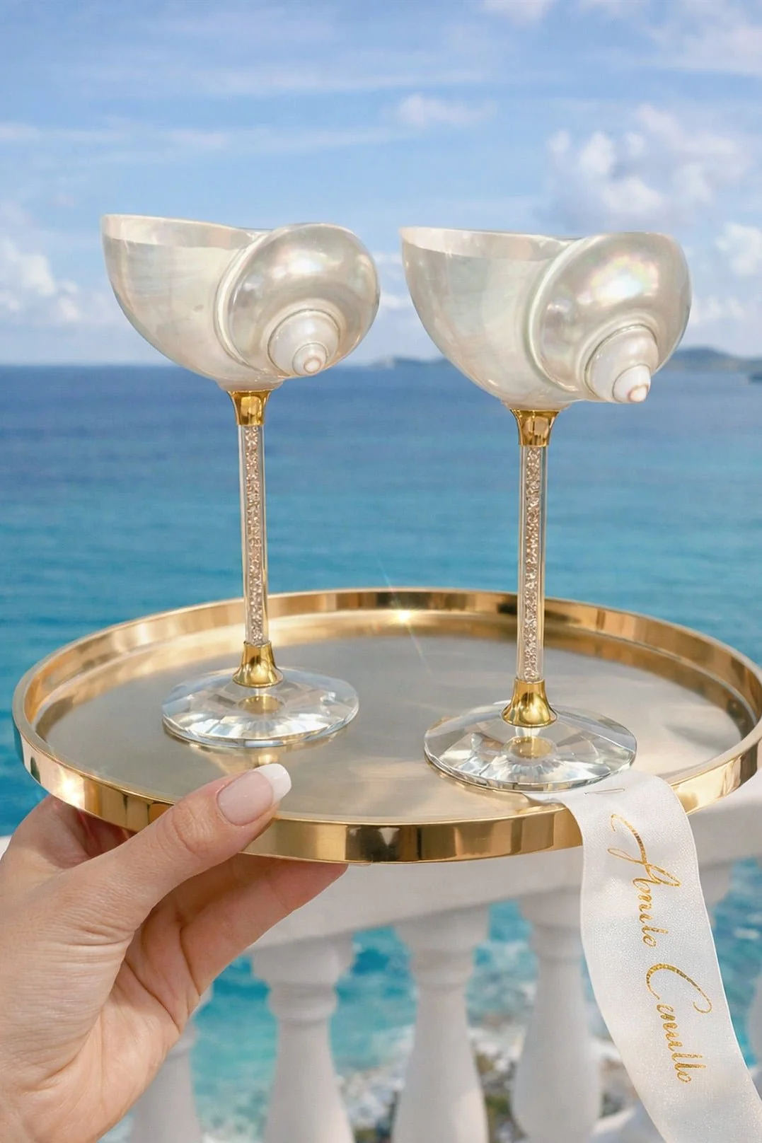 Seashell Enchanté Cup™️ Set of 2 in Gold Crystal