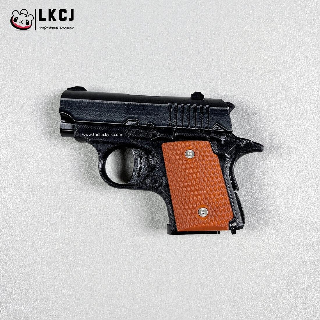 Real 3D Printed Mini 1911 Decompression Model Keychain, Non-launchable