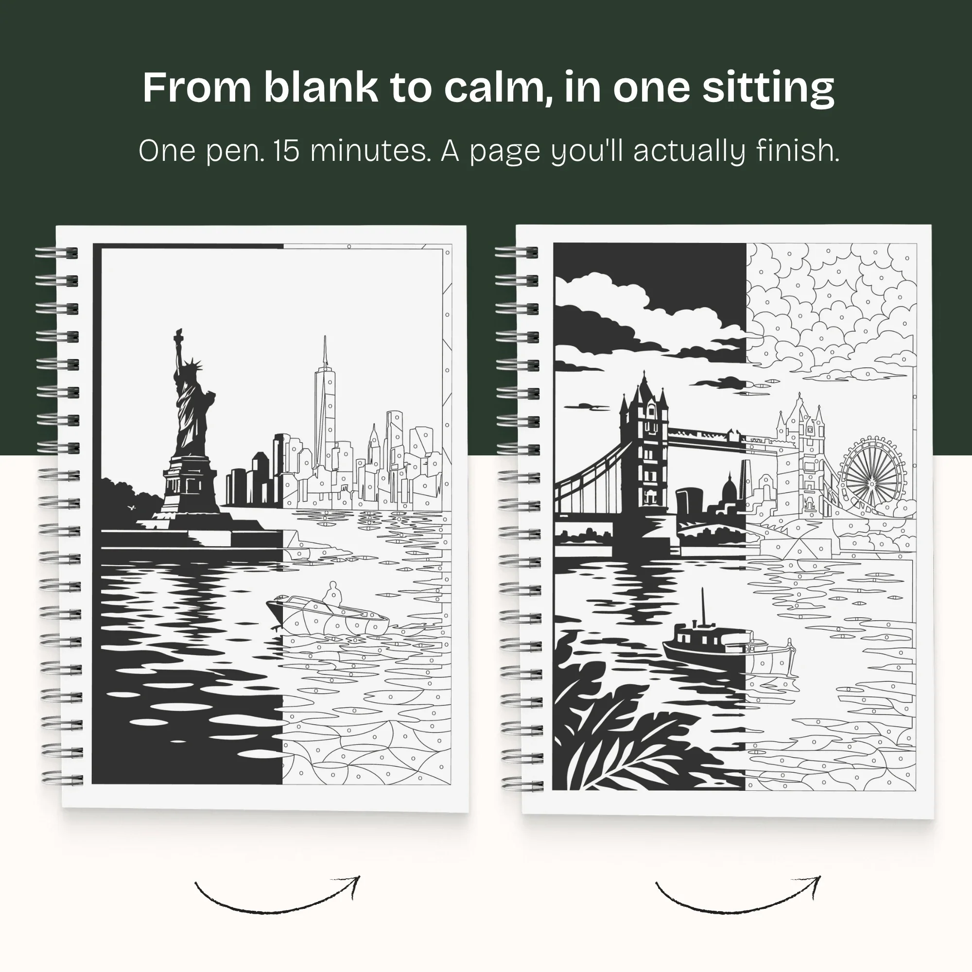 One Color Coloring Book - Cities Edition