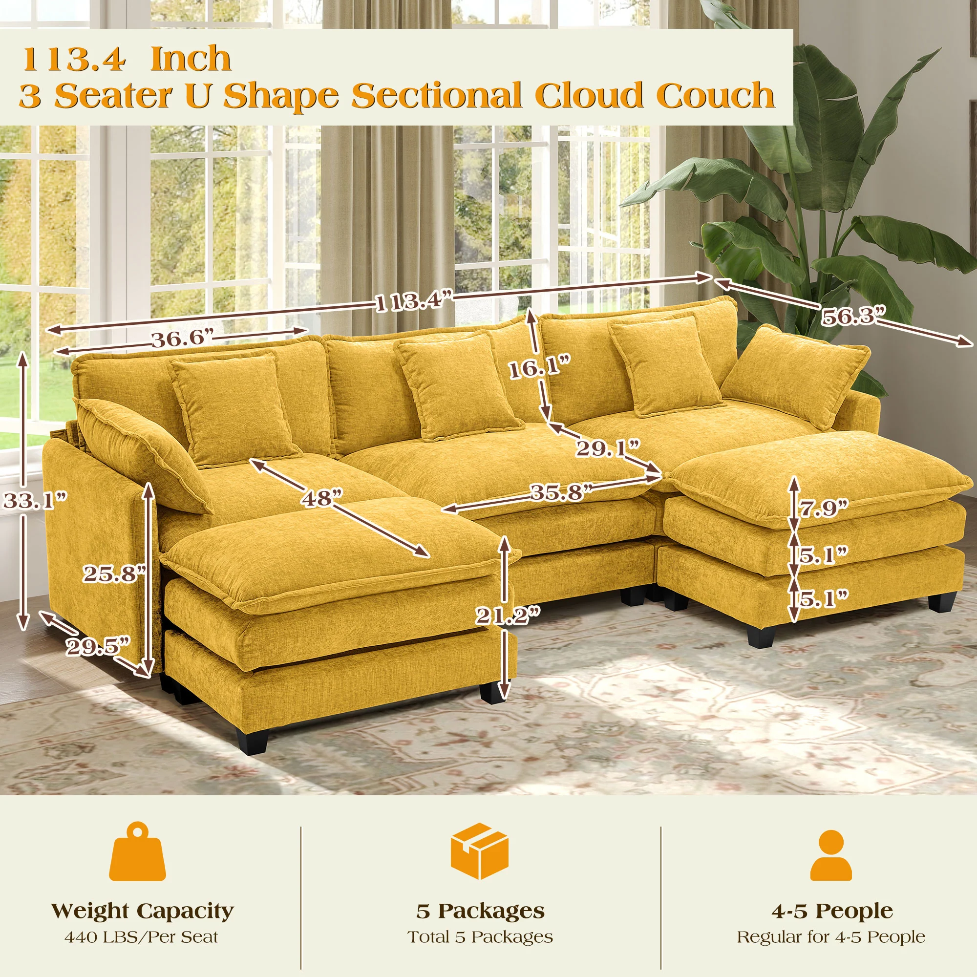 Luxury Thickened Cushion Modular Sofa