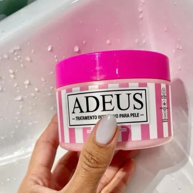 Adeus Crema Brasileña – Crema Rosa Anti-Estrías con Árnica, Jengibre, Cafeína y Té Verde – 300g