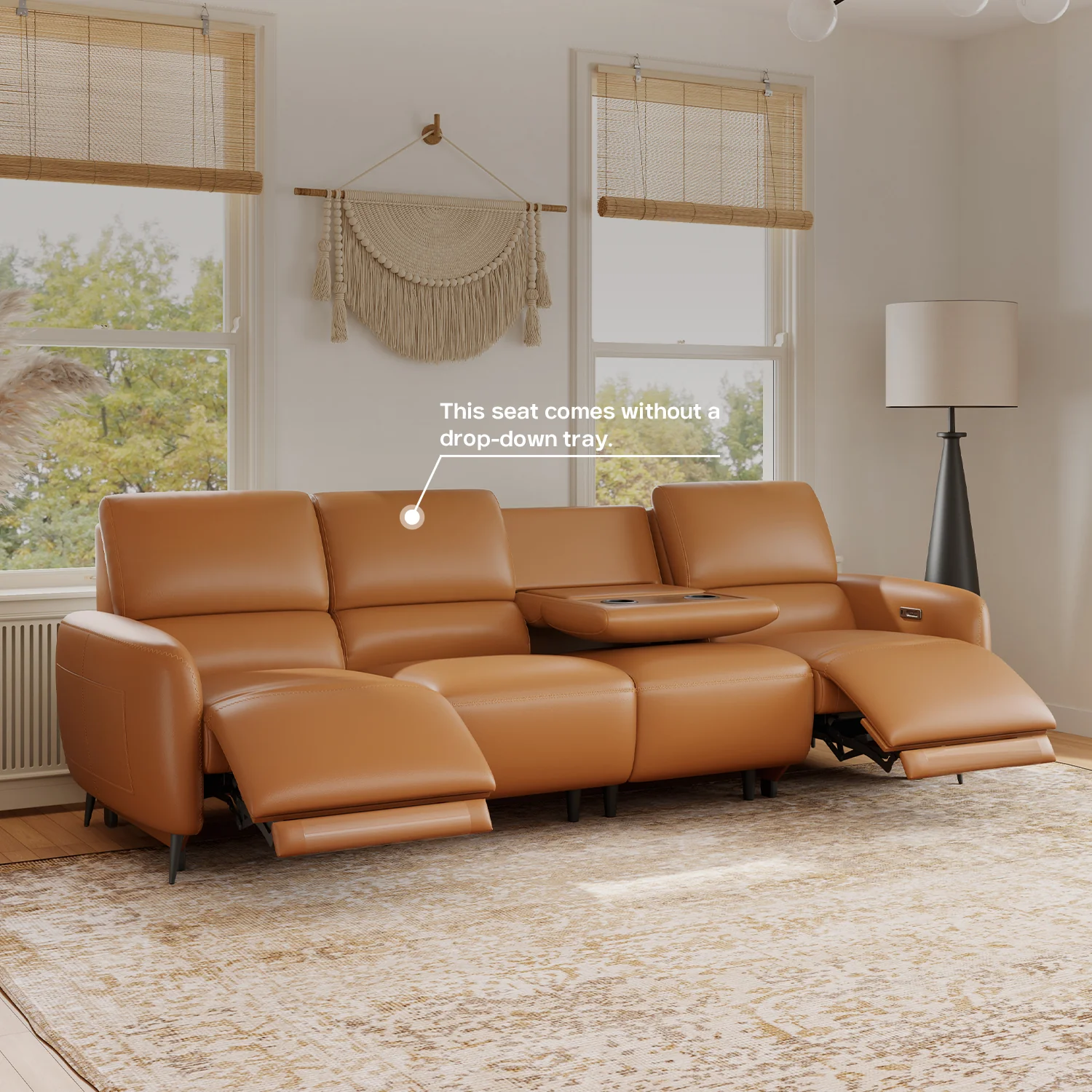 AeroStretch 3 Seater Power Zero Wall Recliner Sofa with Drop Down Table Tray