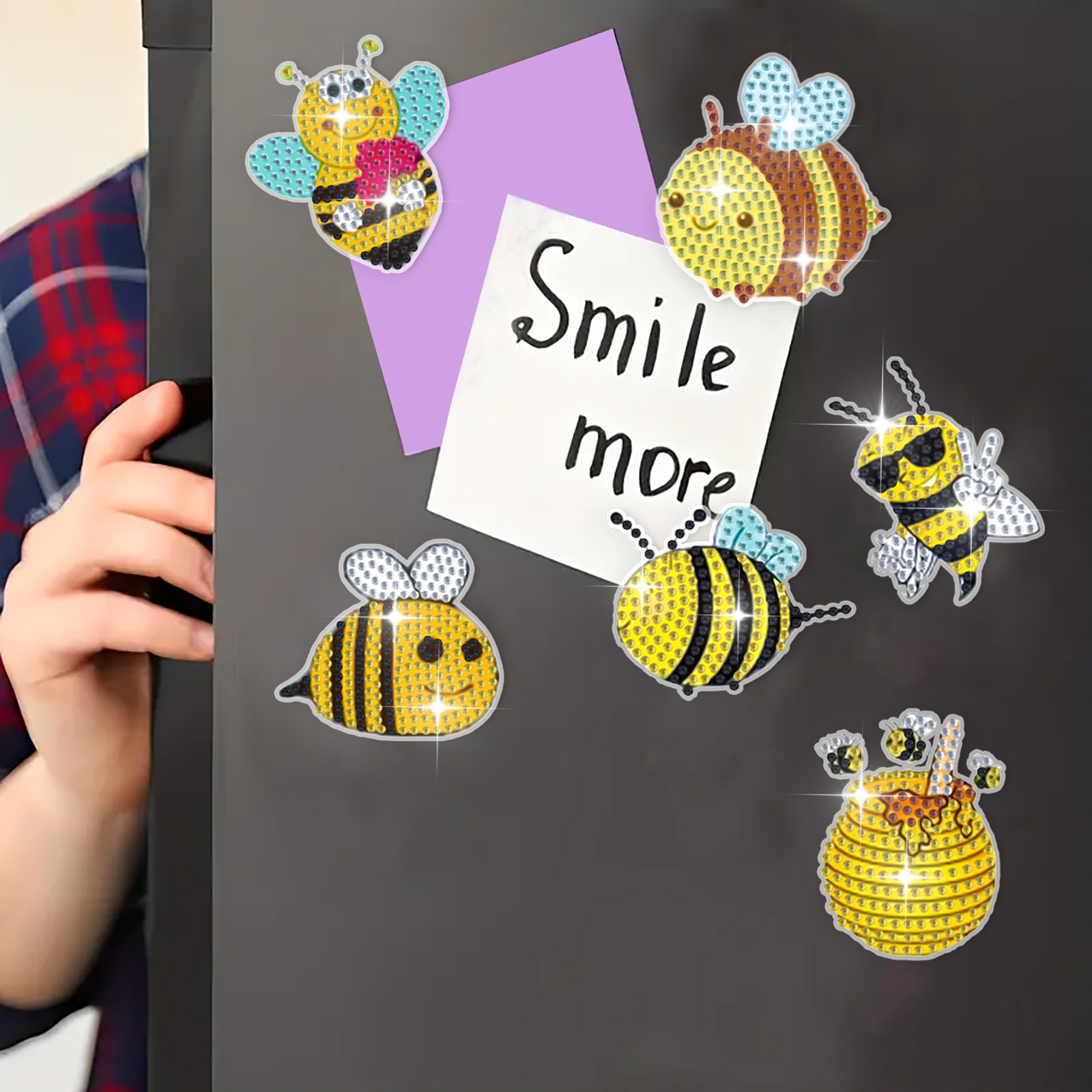 DIY Diamond Painting Fridge Stickers - Bee