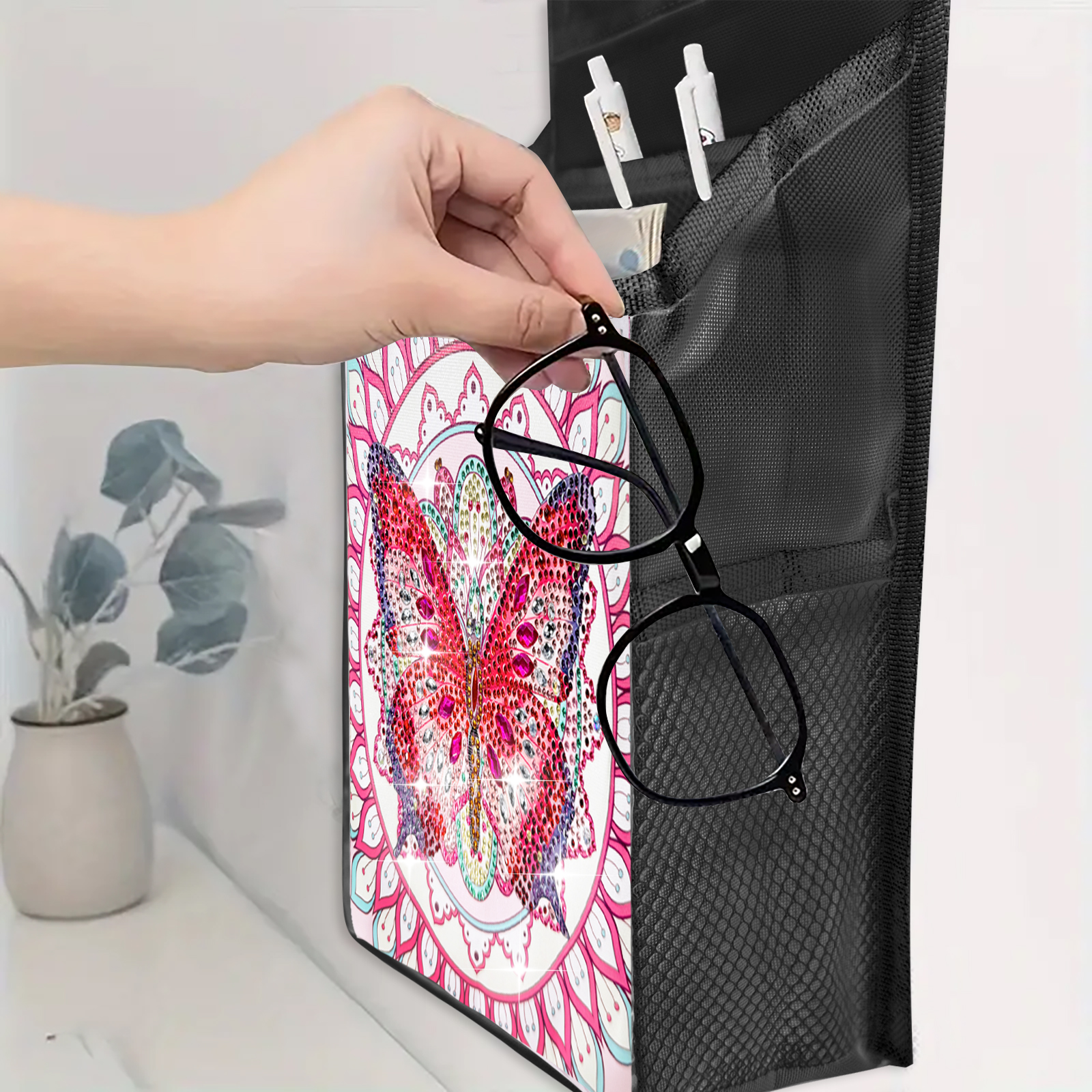 DIY Diamond Painting Hanging Bag - Pink Butterfly