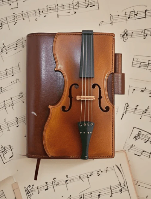 🔥HOT SALE - Handmade Vintage Violin Leather Notebook