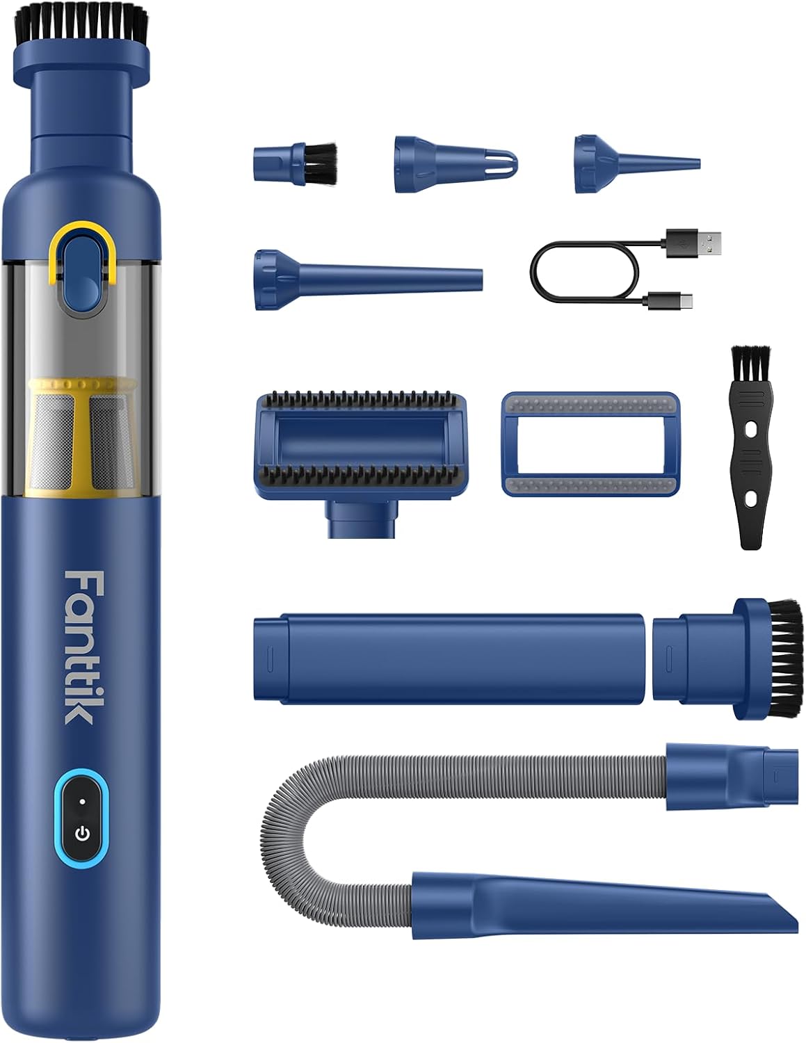 Car Vacuum, 4-in-1 Portable Mini Cordless Vacuum with 19000pa Suction Power, Type-C Charge, 2 Suction Modes