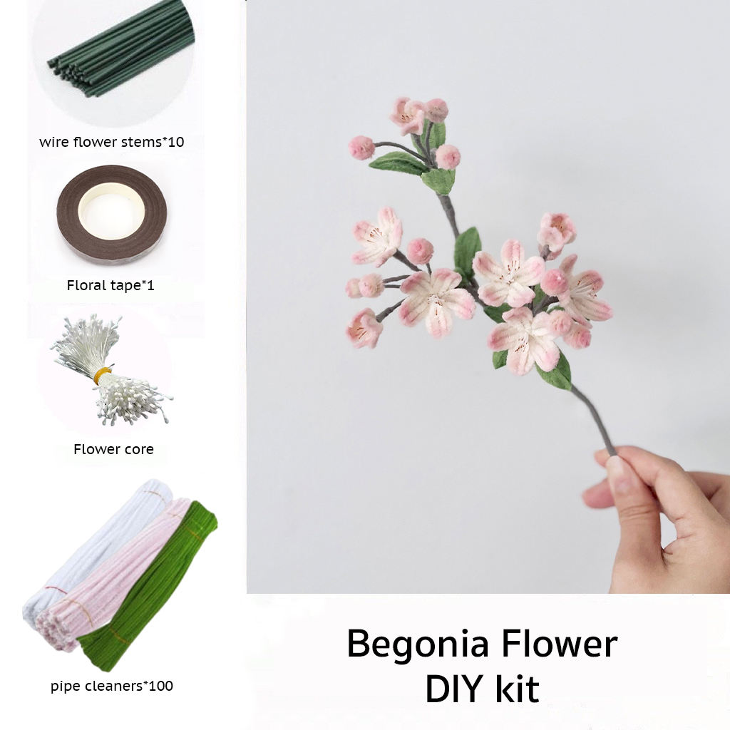 DIY Pipe Cleaners Kit - Begonia Flower