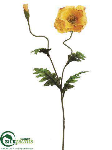 Silk Plants Direct Poppy Spray - Cream - Pack of 12