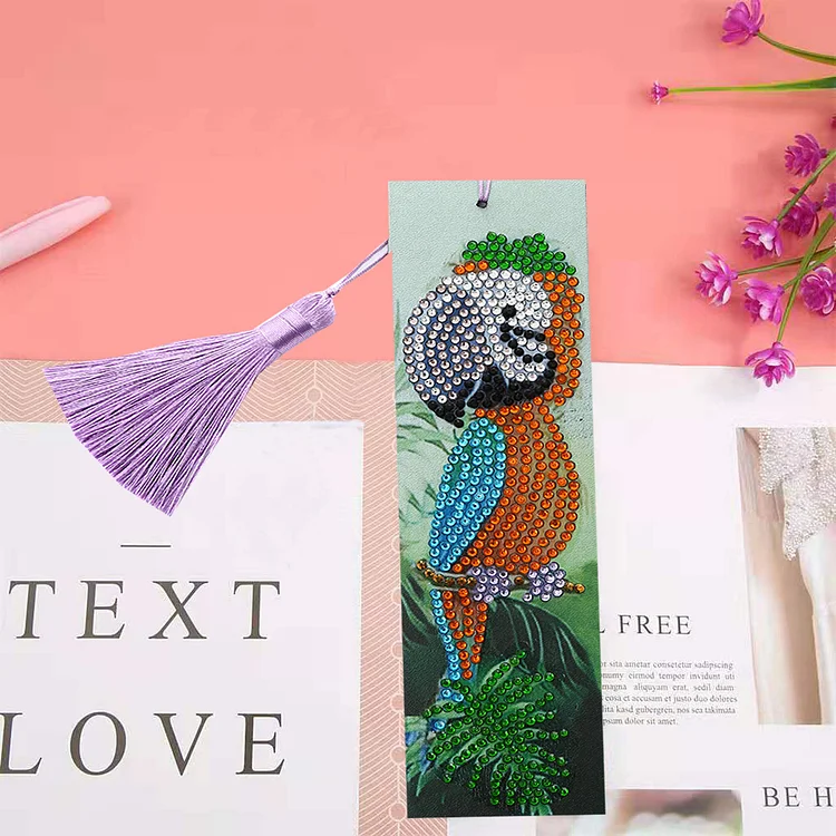 DIY Diamond Painting Bookmarks - Parrot