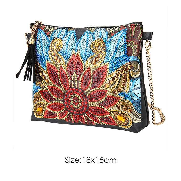 DIY Diamond Painting Leather Bag - Saffron