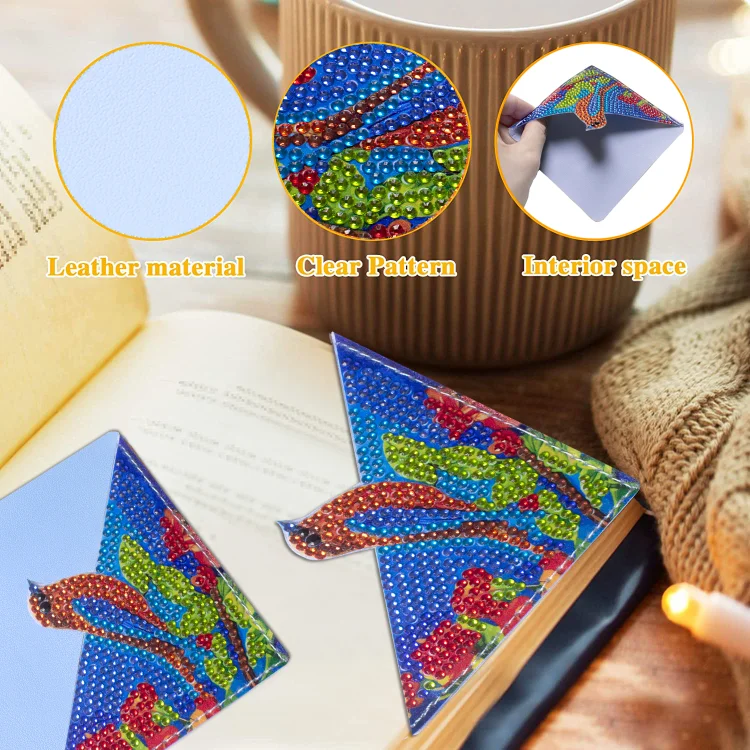 DIY Diamond Painting  Corner Bookmark - 4 Pcs Magpies