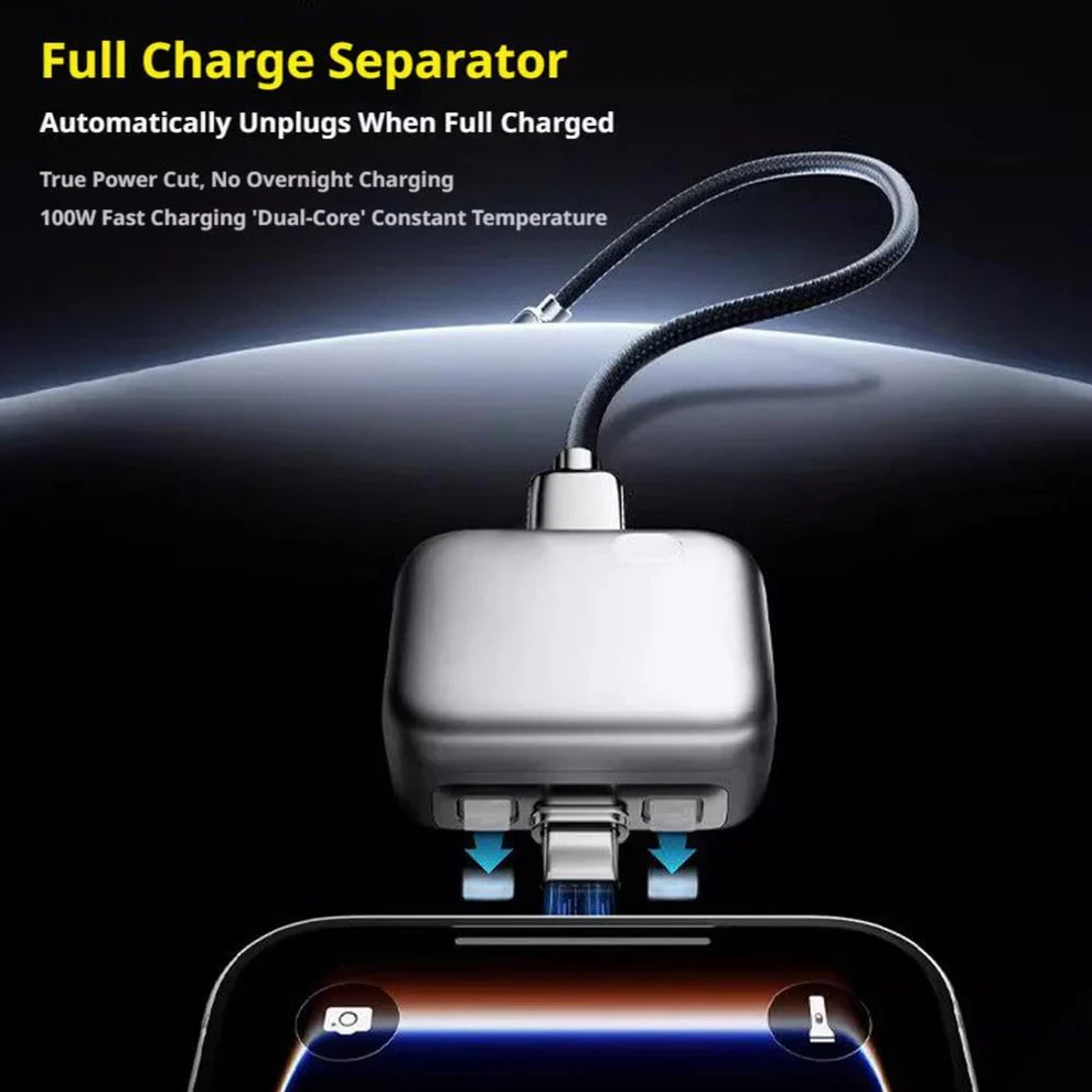 140W Fast Charge Separator – Auto Disconnect Charging Adapter - فاصل شاحن ذكي وإيقاف تلقائي للجوالات تايب سي حتى 140 واط