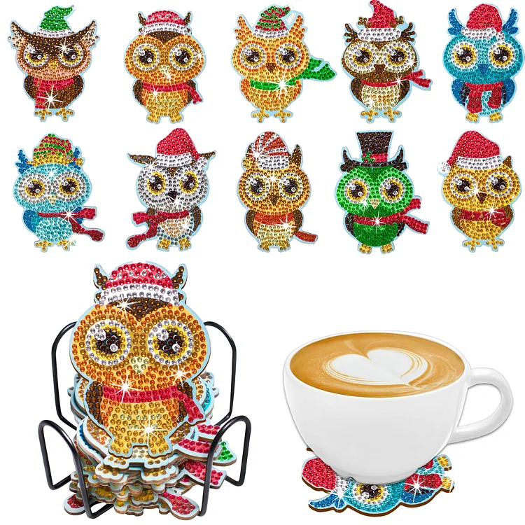 DIY Owl D Diamond Painting Coasters