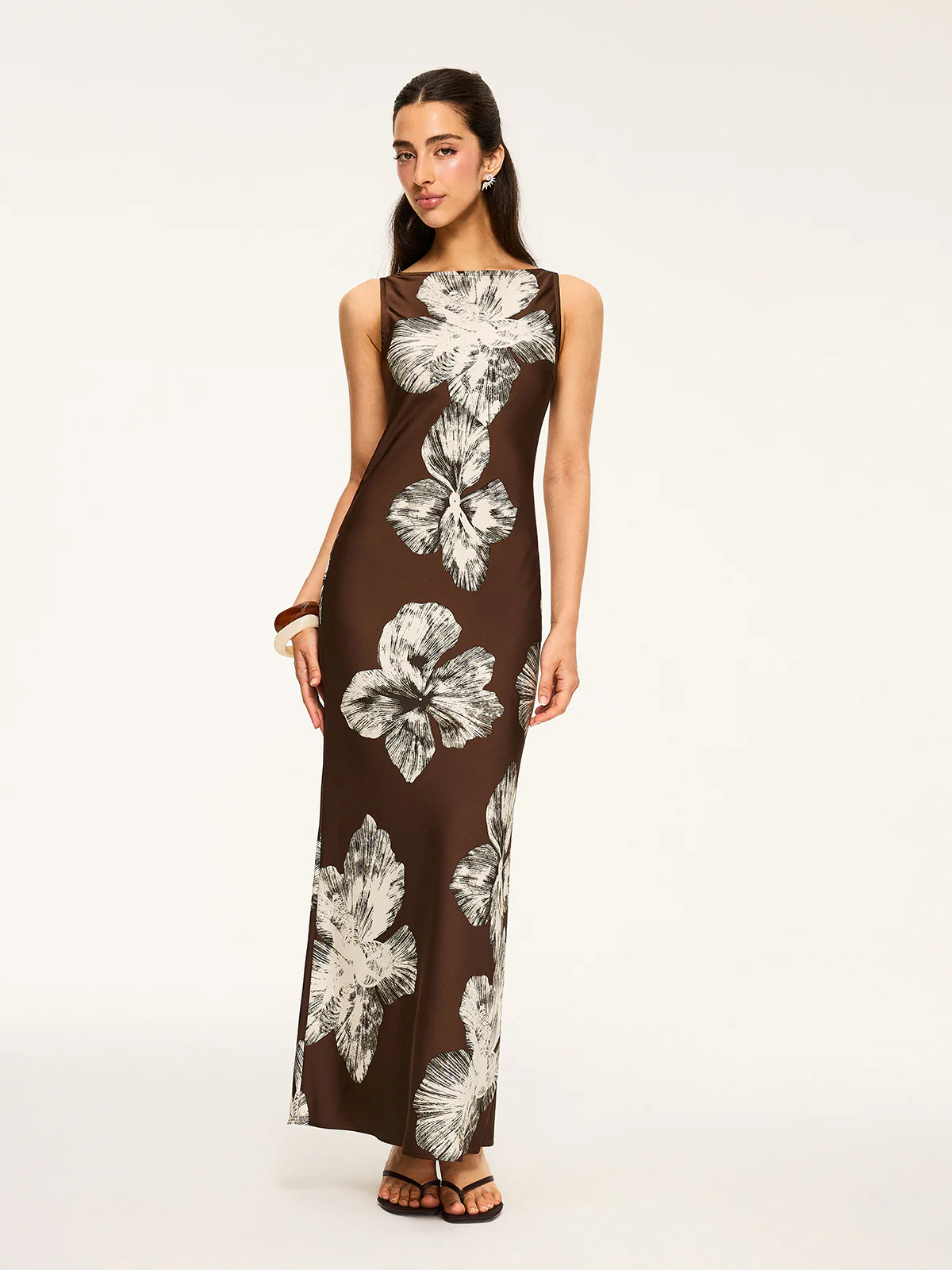 Floral Print Tied Backless Dress