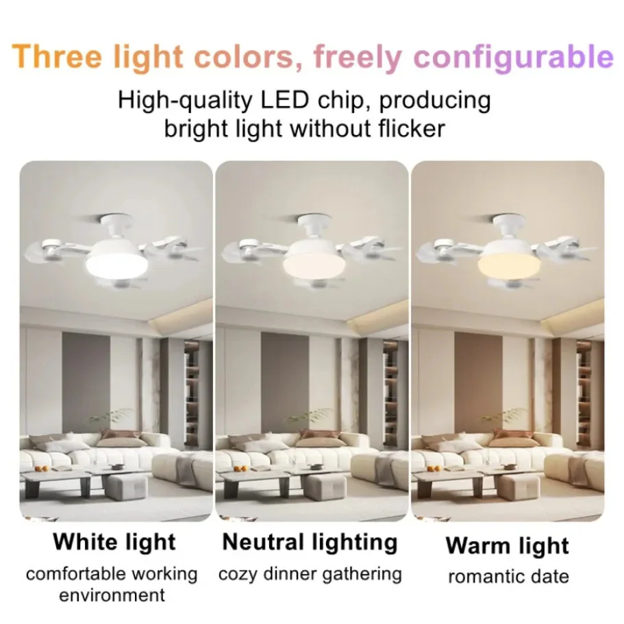 2-in-1 E27 Ceiling Fan Light with Remote Control
