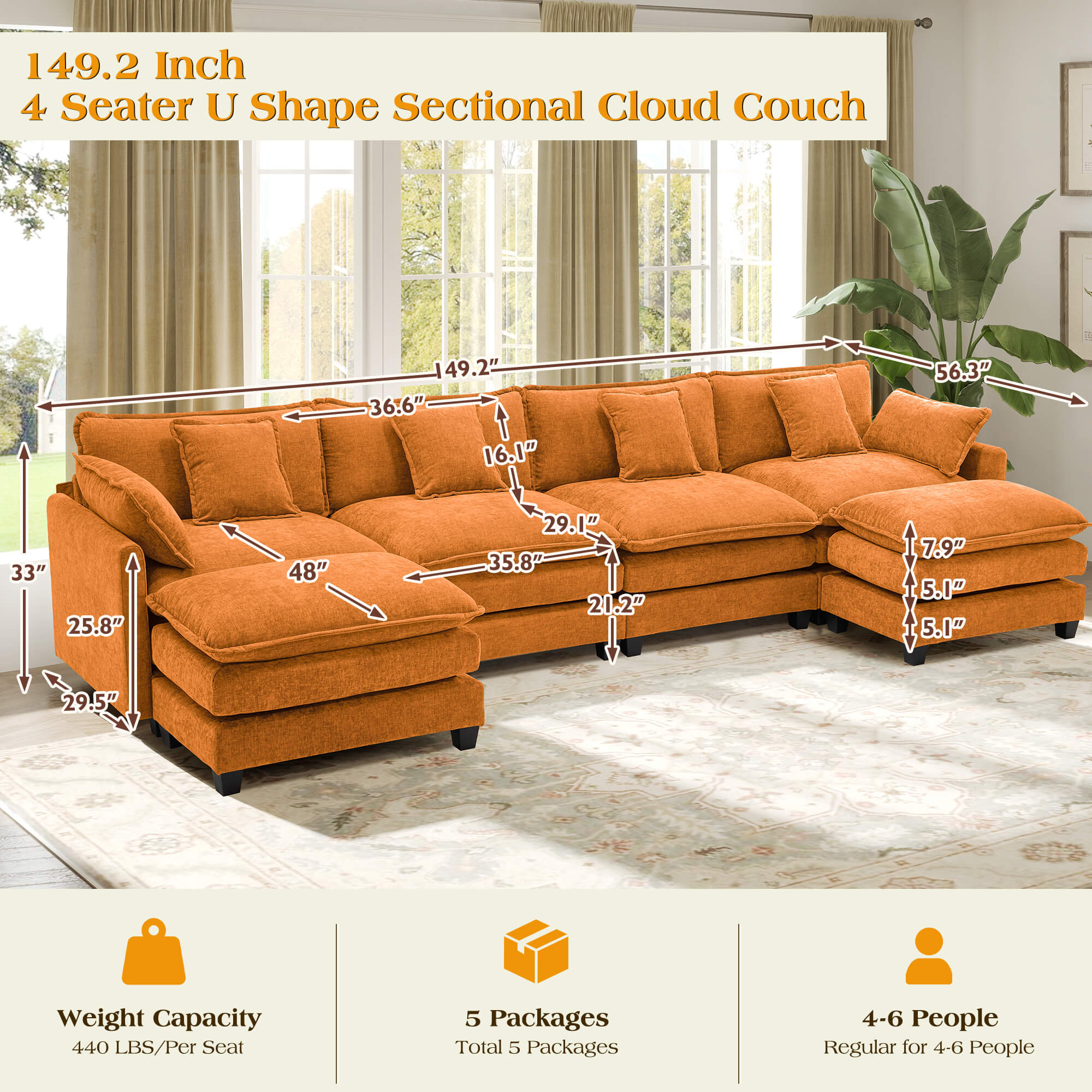 Luxury Thickened Cushion Modular Sofa
