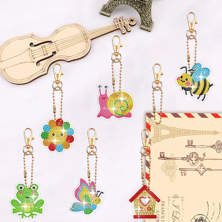 DIY Diamond Painting Keychain - Springtime