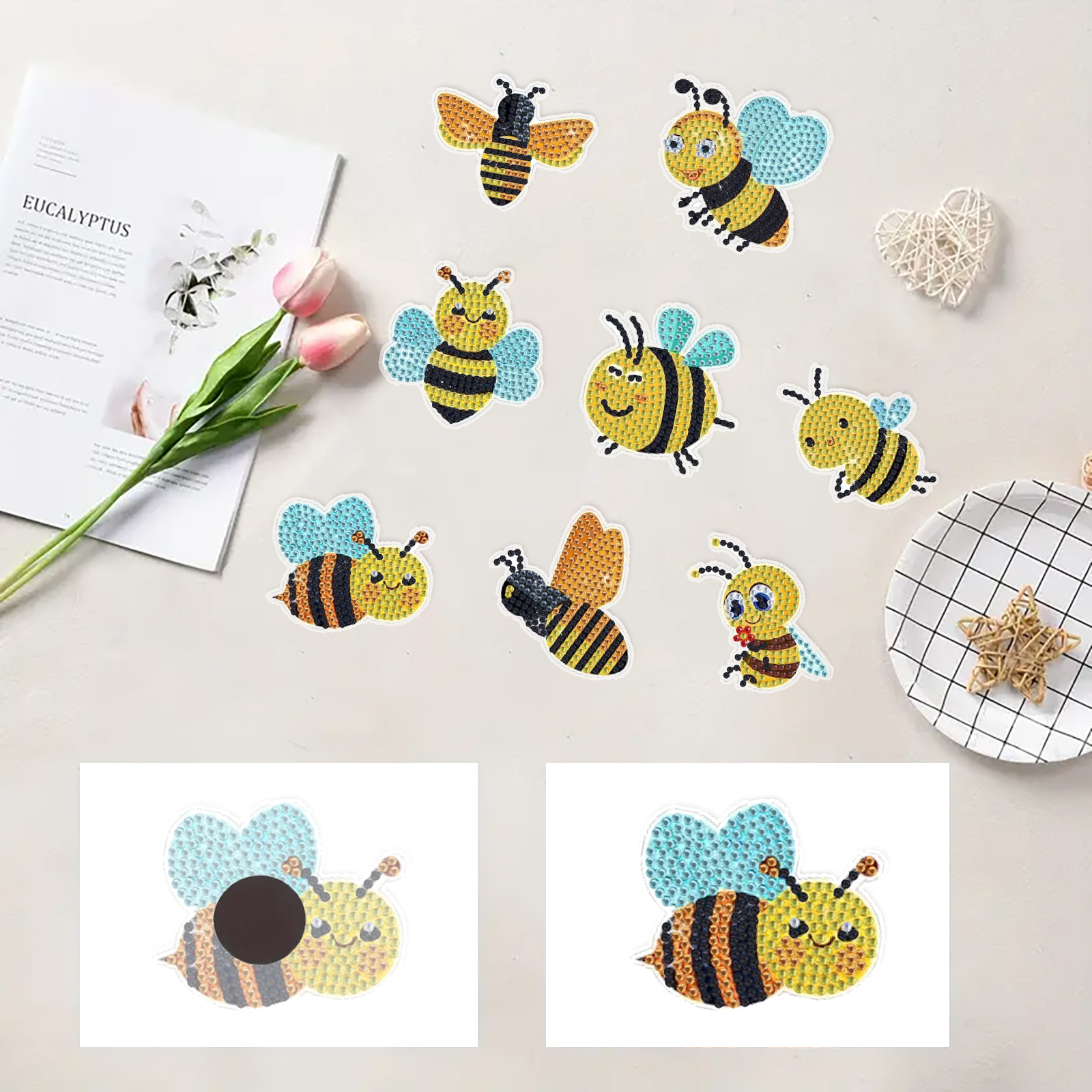 DIY Diamond Painting Fridge Stickers - Bee