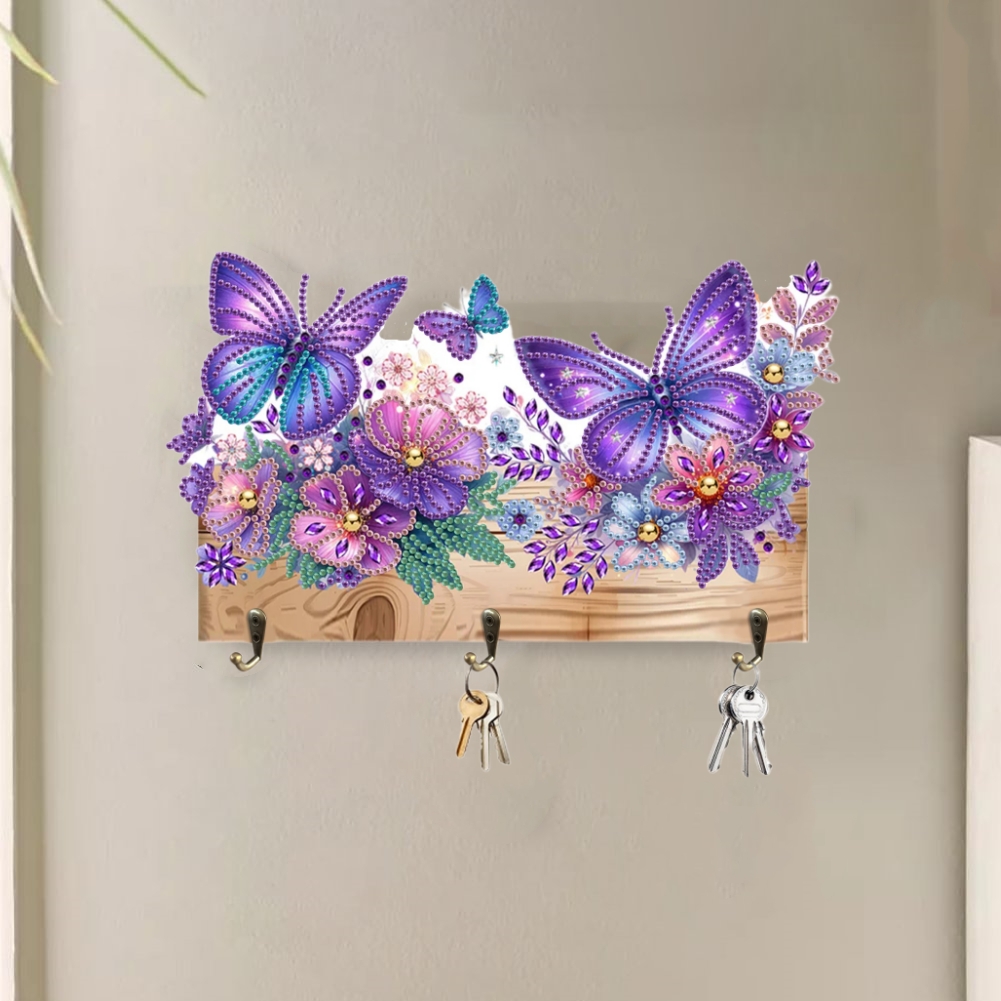 DIY Diamond Painting Hanging Hooks - Butterfly Flower