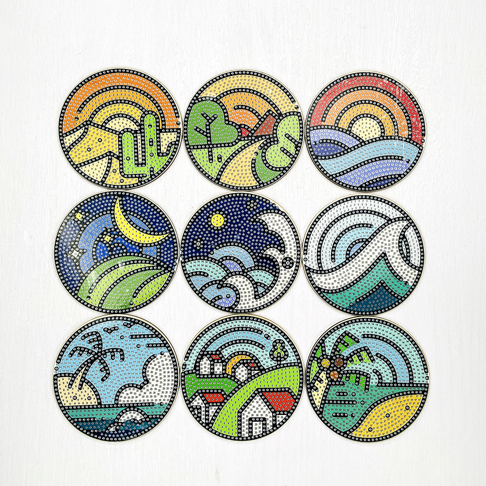 DIY Scenery N Diamond Painting Coasters