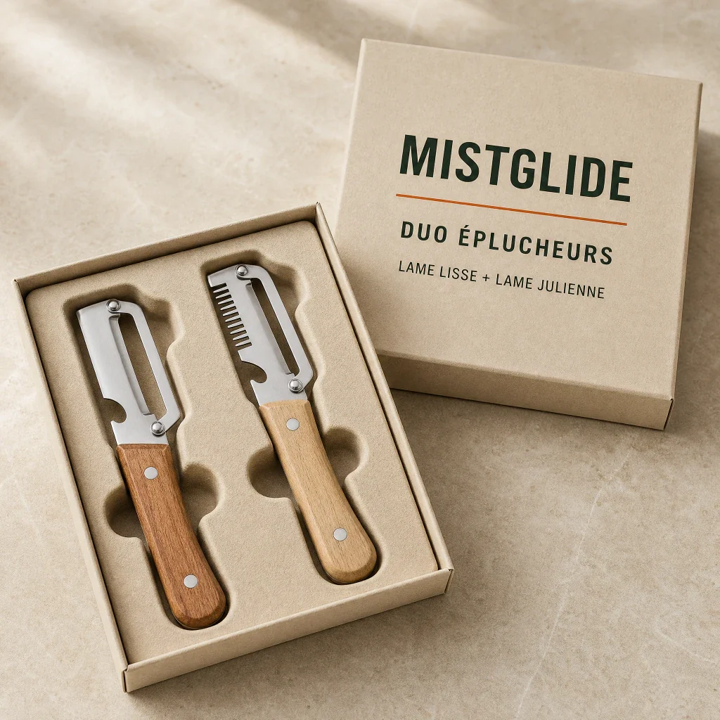 Mistglide Duo Éplucheurs - Épluchez fin, préparez plus vite