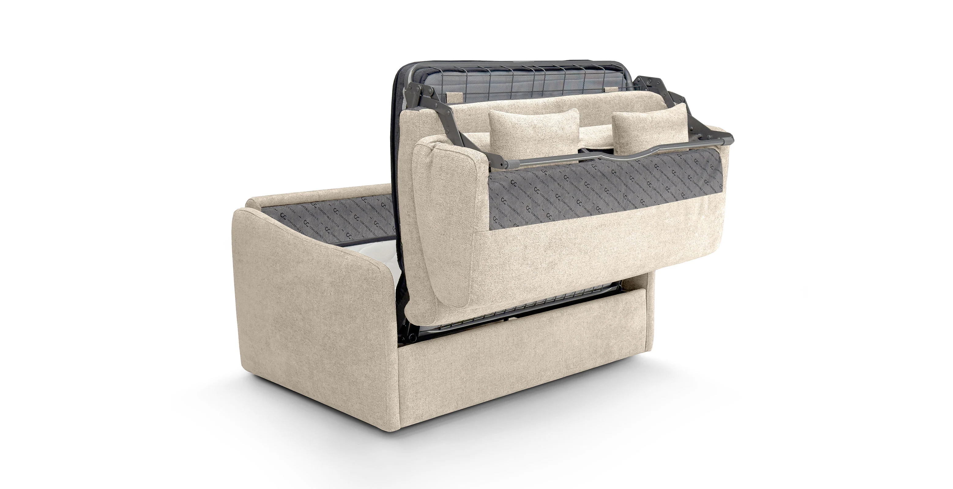 QUIBERON - Fauteuil convertible 100 x 190 cm - Velours texturé