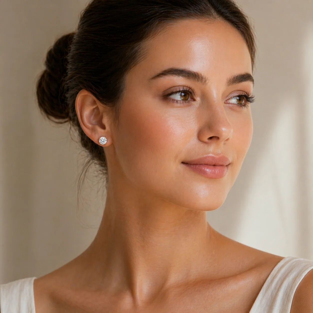 Moissanite Diamond  Four-Prong Stud Earrings