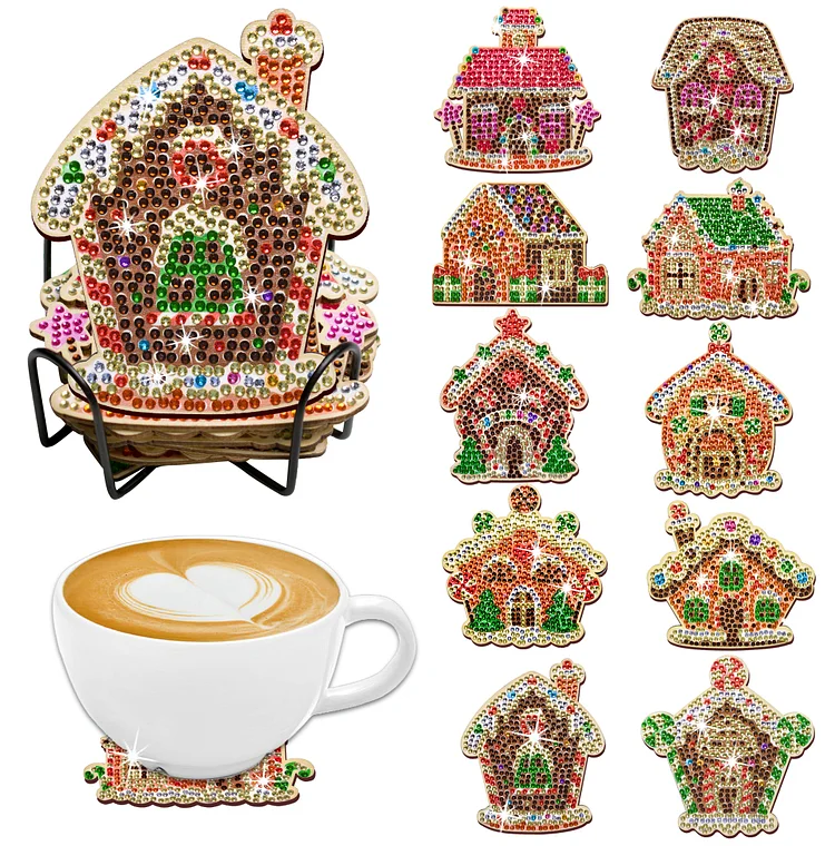 DIY Christmas Cottage A Diamond Painting Coasters