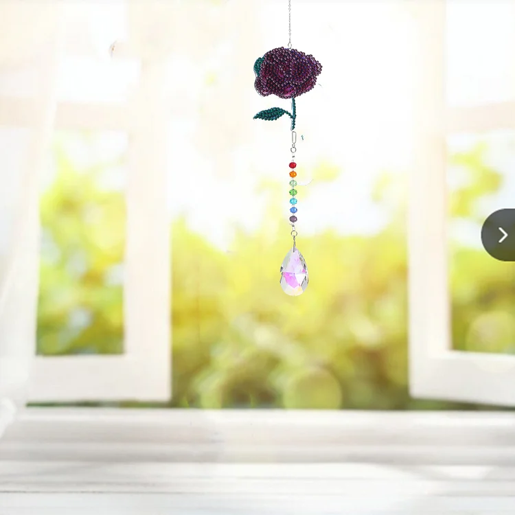 DIY Diamond Painting Wind Chime - Rose
