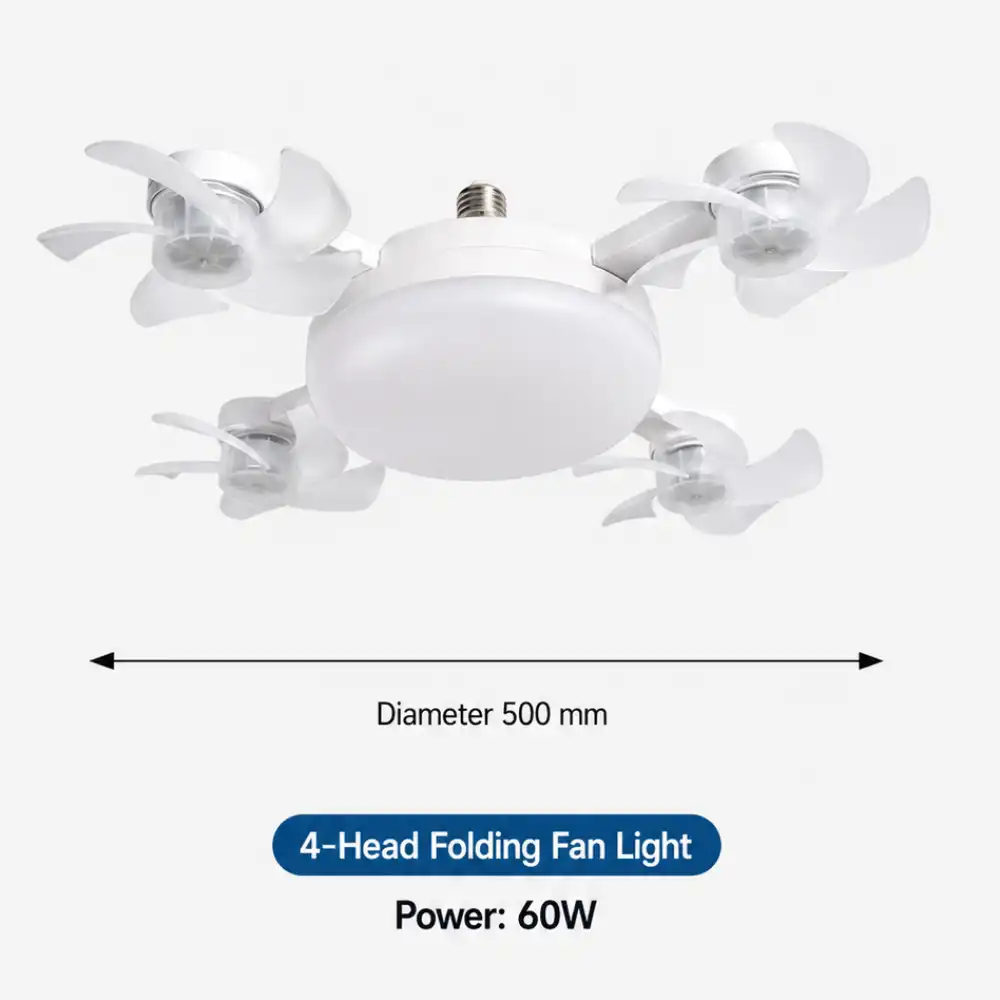 2-in-1 E27 Ceiling Fan Light with Remote Control