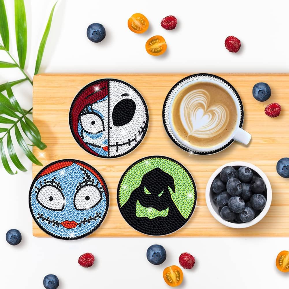 DIY Halloween Skeleton Diamond Painting Coasters