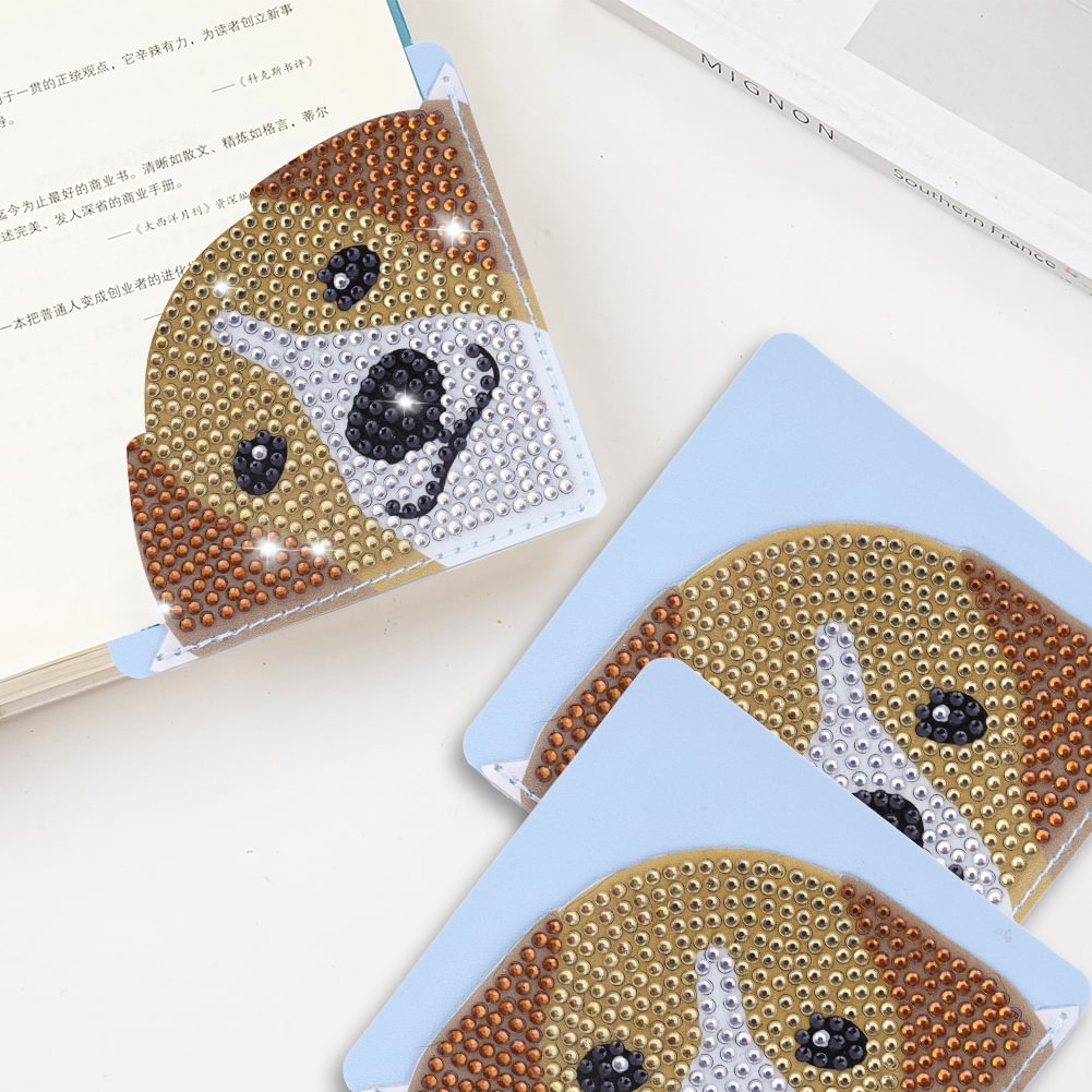 DIY Diamond Painting  Corner Bookmark - Cute Dog B