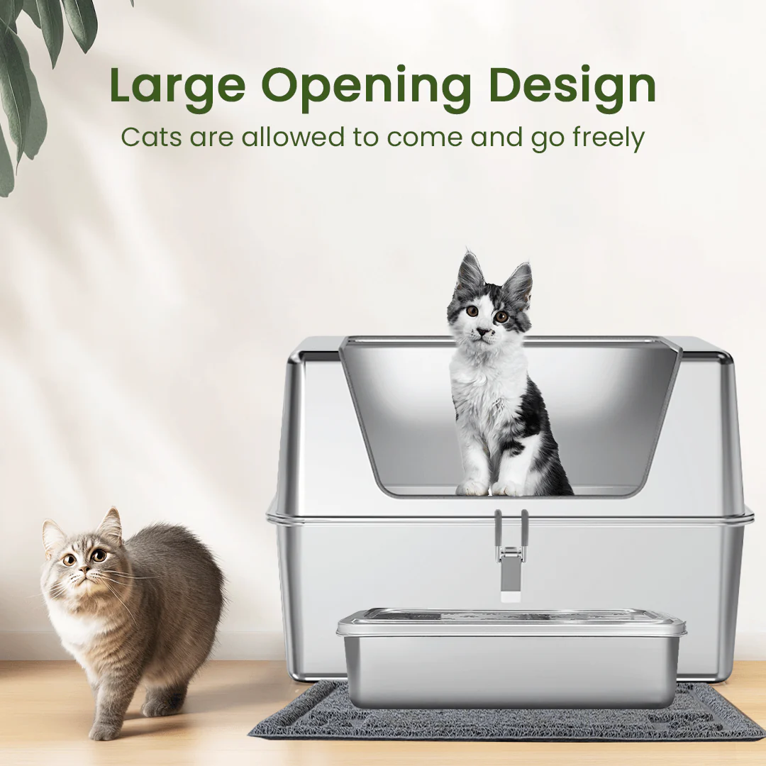 【Special Sale】Cat Litter Box with Lid - Wide Edge Opening
