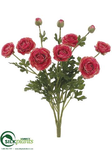Silk Plants Direct Ranunculus Bush - Burgundy Two Tone - Pack of 6