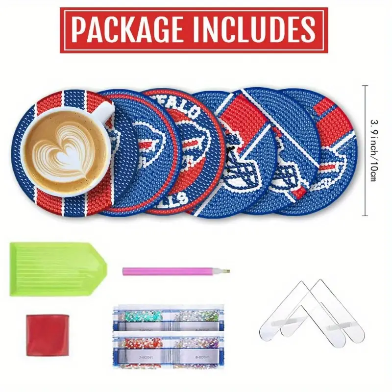 DIY Buffalo Diamond Painting Coasters