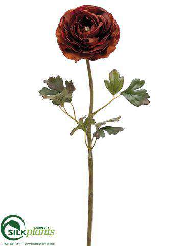 Silk Plants Direct Ranunculus Spray - Red - Pack of 12