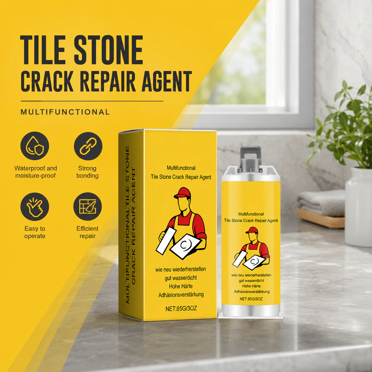 Quick Drying Tile Repair Glue Kit for Wall and Floor Cracks