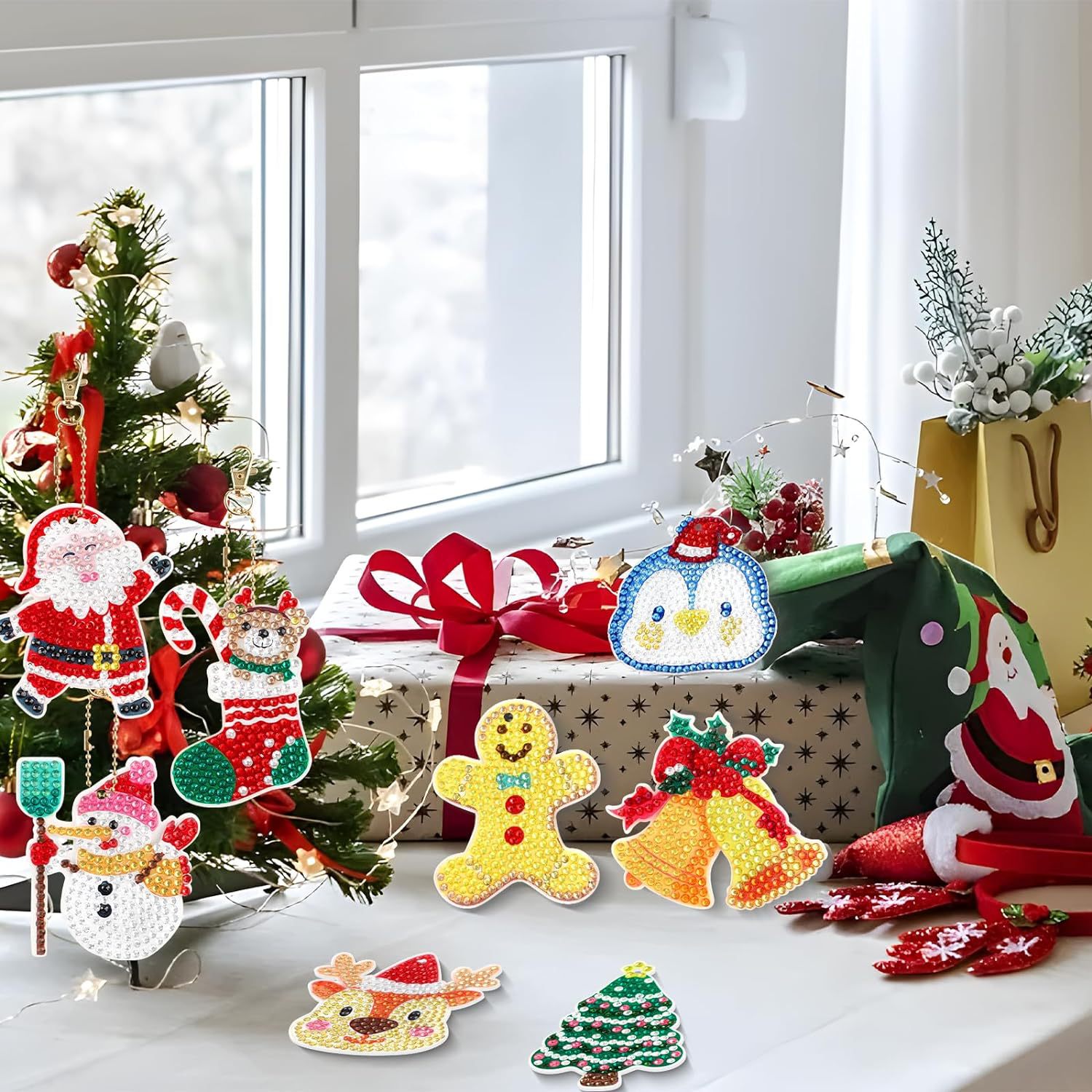 DIY Diamond Painting Keychain - Christmas D