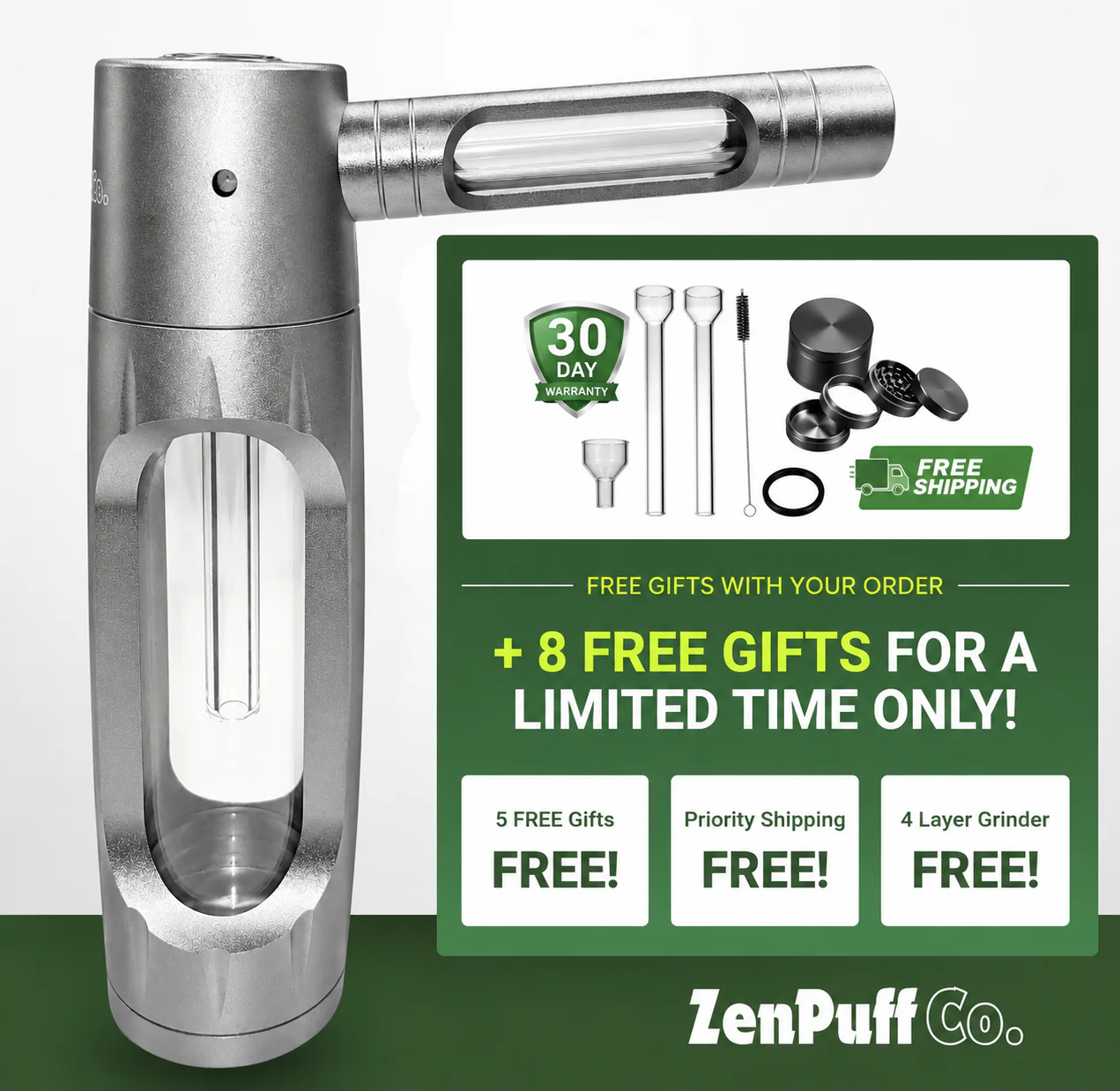 ZenPuff Co.™ Premium Glass & Aluminum Water Bottle