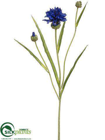 Silk Plants Direct Cornflower Spray - Blue Violet - Pack of 24