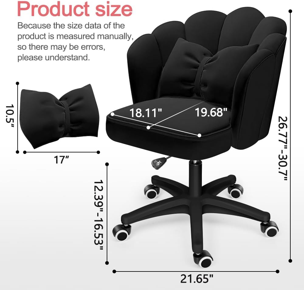 Office Chair Cute Petal Desk Chair, Modern Fabric Home Butterfly Chairs Height Adjustable Chair Makeup Chairs Computer Chairs