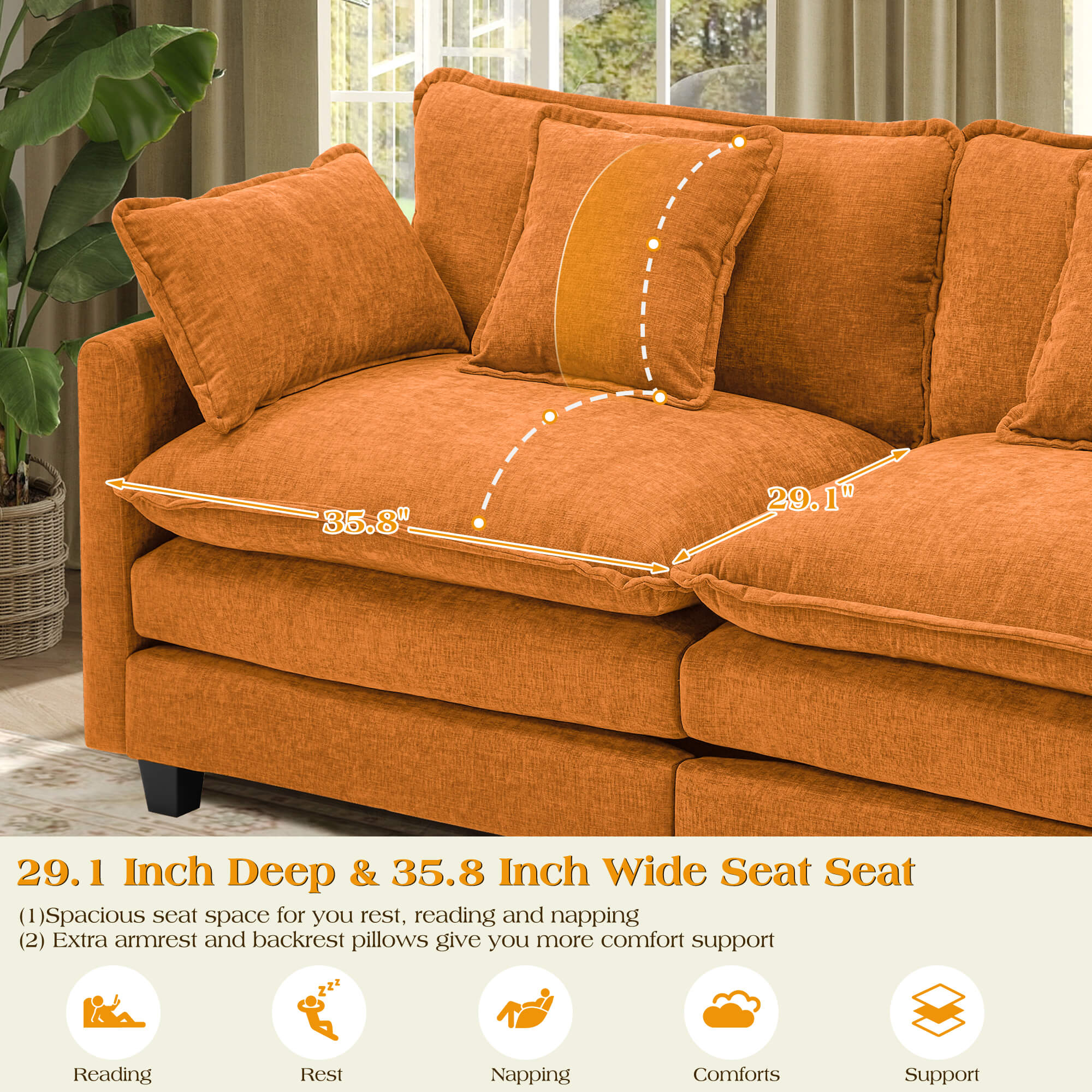 Luxury Thickened Cushion Modular Sofa