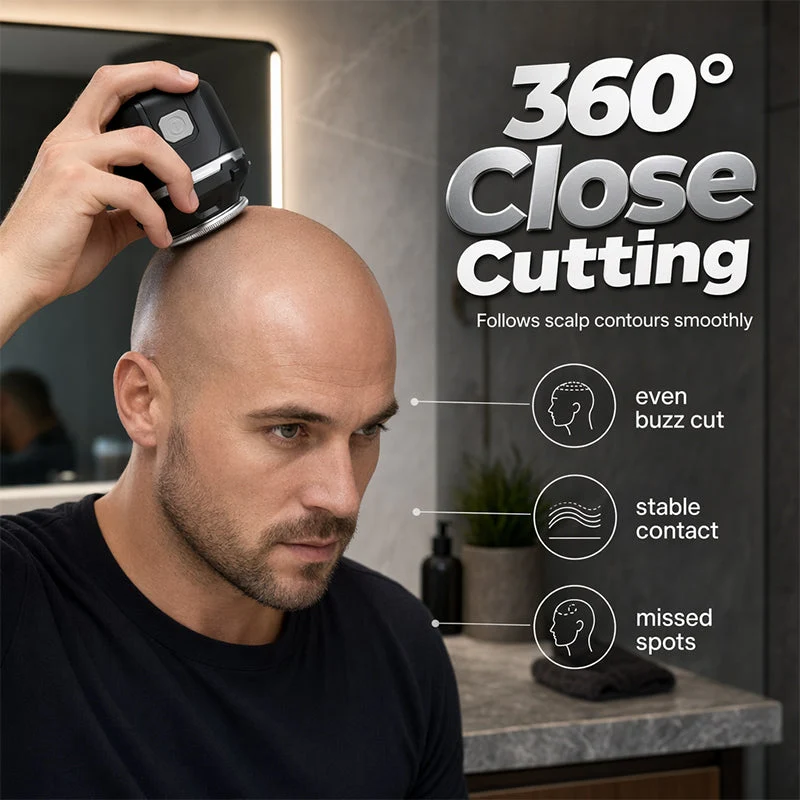🥳2026 HOT SALE🥳💞50K+ SOLD!💈💪 50% OFF! Men‘s Electric Head Shaver – Stainless steel blades, ergonomic self‑haircut design. 6hr battery, compact & portable. DIY buzz cut at home! ⚡✨