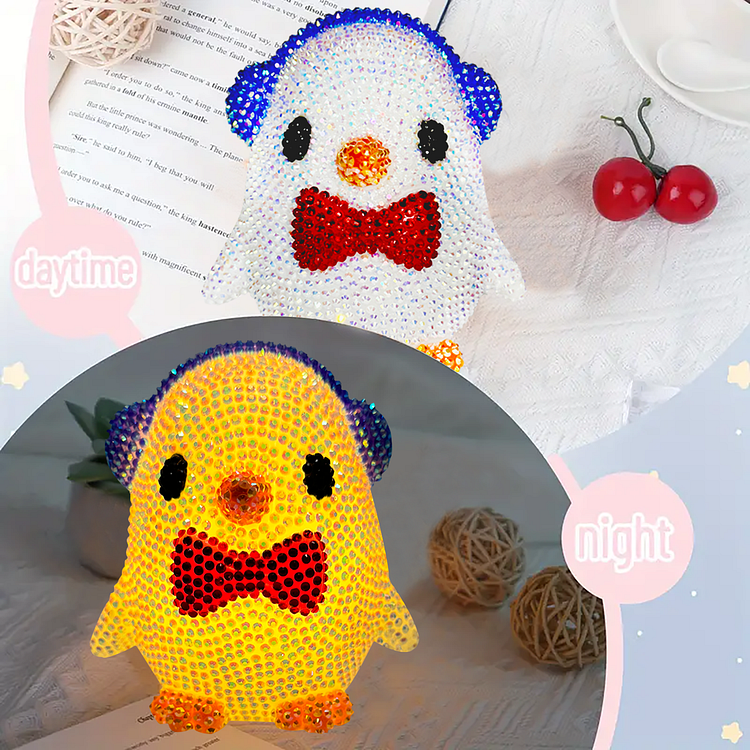 DIY Diamond Painting Night Light - Penguin