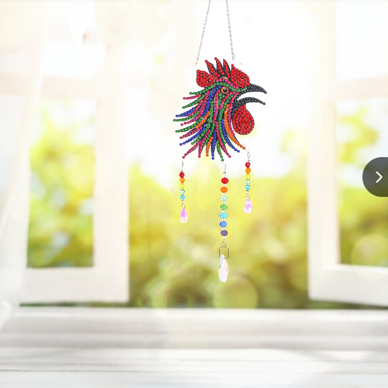 DIY Diamond Painting Wind Chime - Roosters