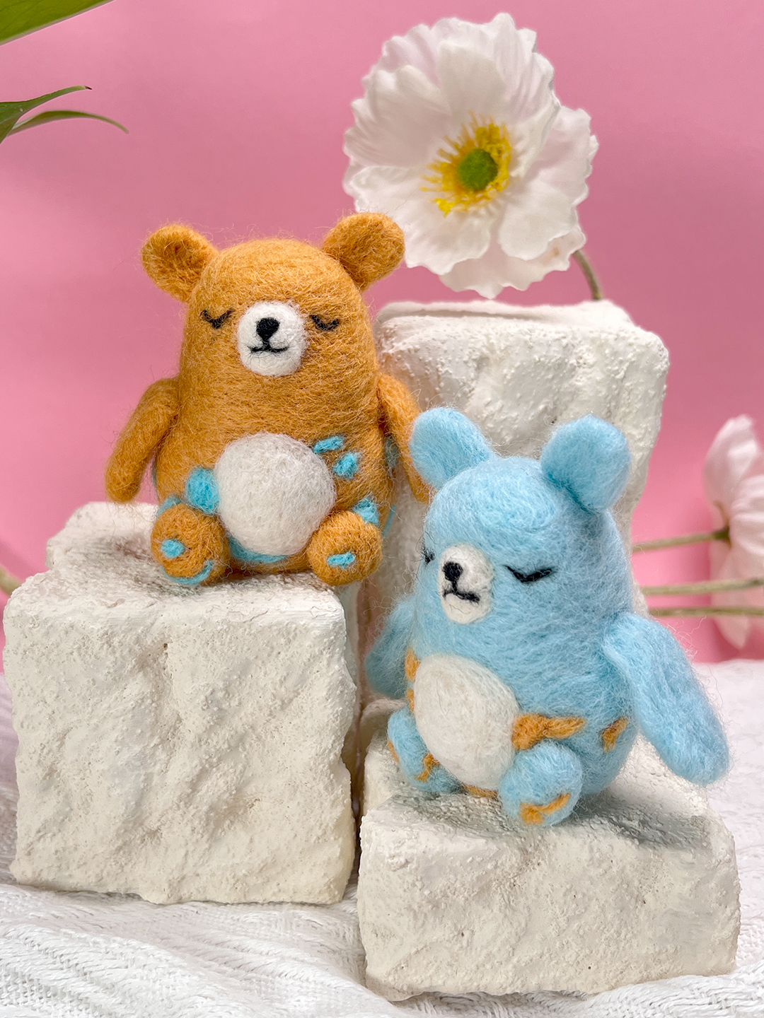 SleepyBear Felt Animals Needle Felting Kit